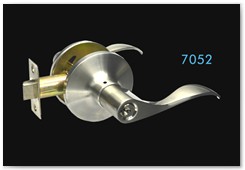 7052  (Available BK ET PS)  SS201 rose,zinc die-cast lever,75mm rosettes,SS color,tubular with latch 2/3pcs steel key,Kwikset Keys-one side logo,another side key code                                                                                     