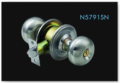 N5791SN ET, brass cylinder with iron normal keys,SN finish. BK - PS, no keys, SN finish